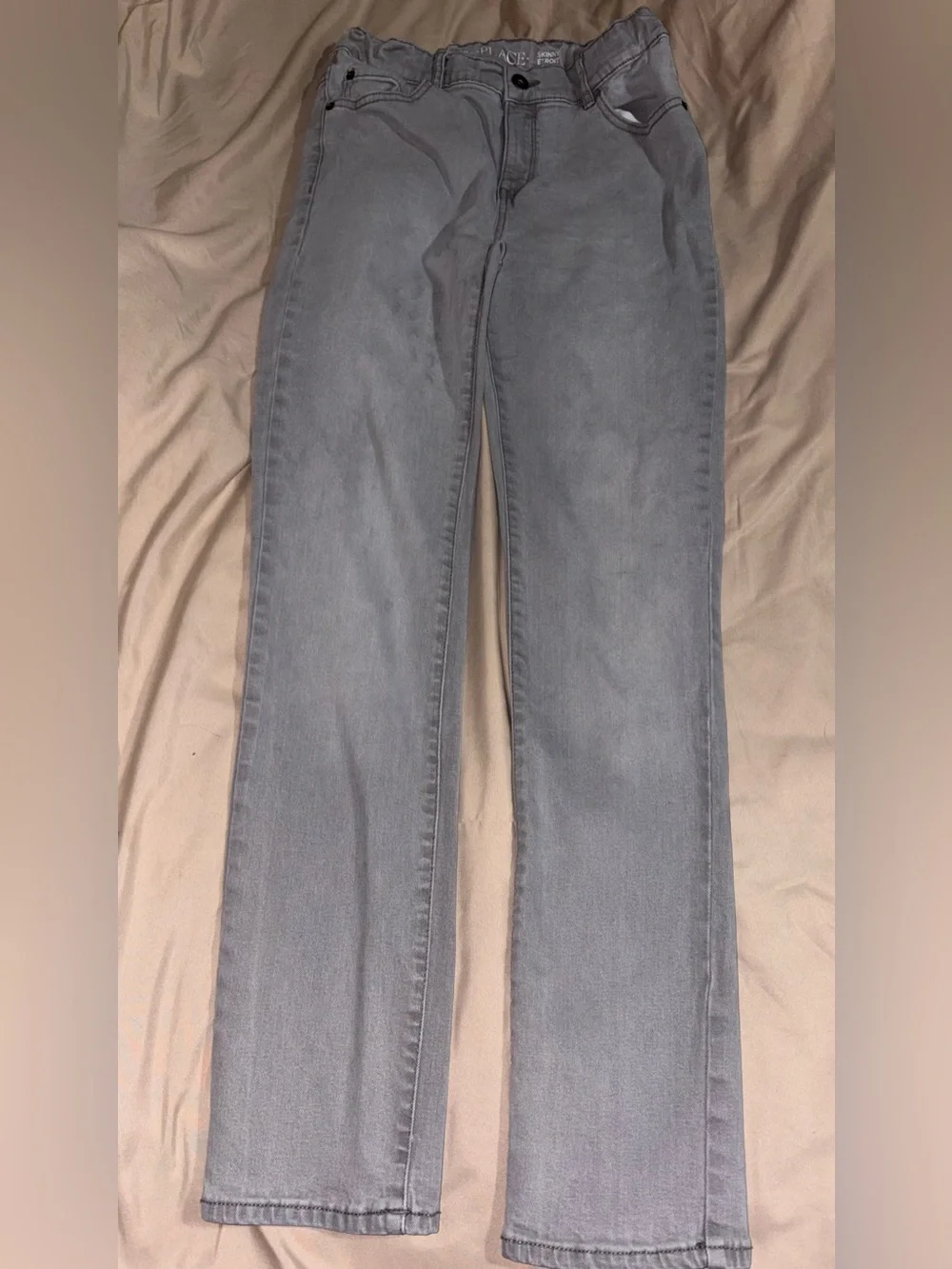 The Children’s Place Boys Skinny Gray Adjustable Waist Jeans Size 14